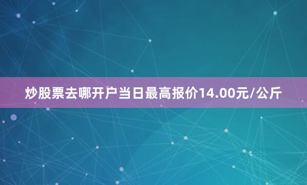 炒股票去哪开户当日最高报价14.00元/公斤